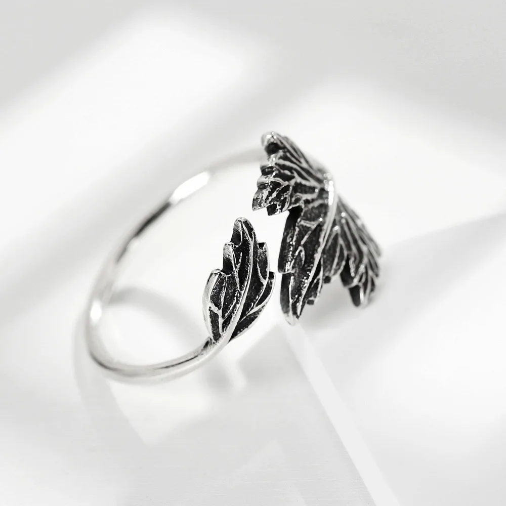 Оригинальный в виде кленового листа тай серебряное кольцо 100% стерлингового