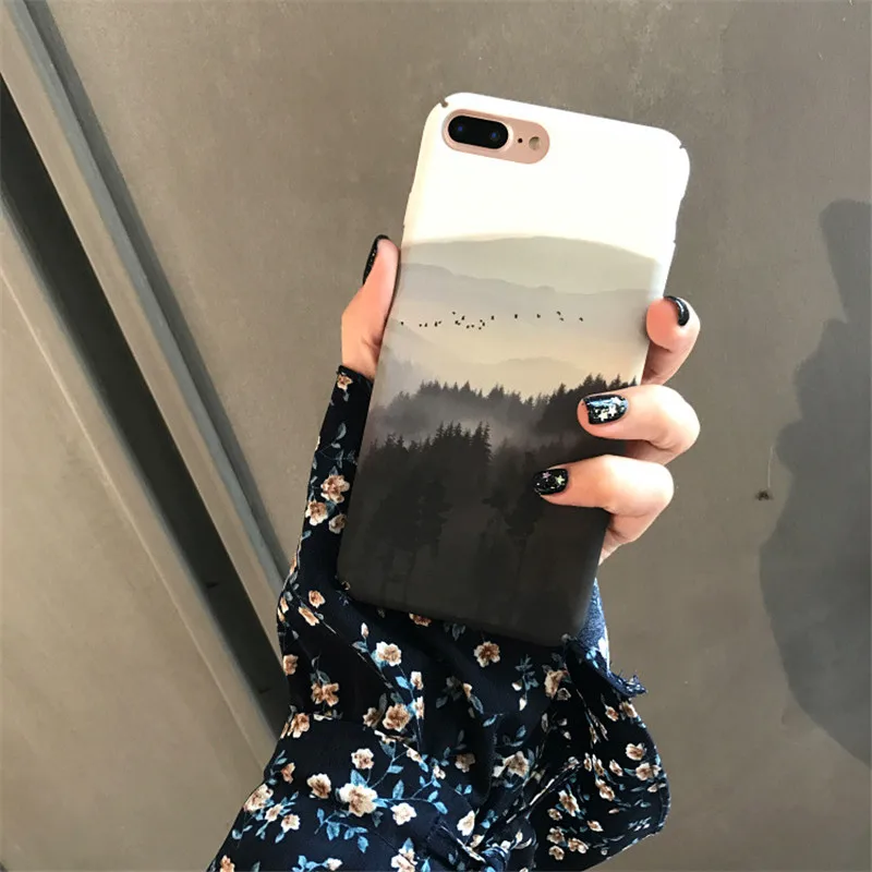 Пейзаж жесткий чехол для телефона iPhone 6 S Plus 7 плюс крышка Fundas iphone 8 X XS XR Max случаях