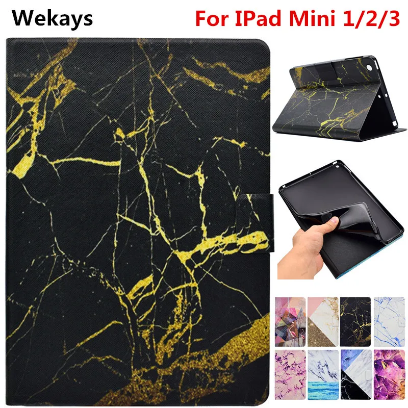 Чехол Wekays для Apple IPad Mini 1/2/3 мраморные кожаные смарт-Чехлы чехол 1 2 3 Mini2 Mini3 чехлы
