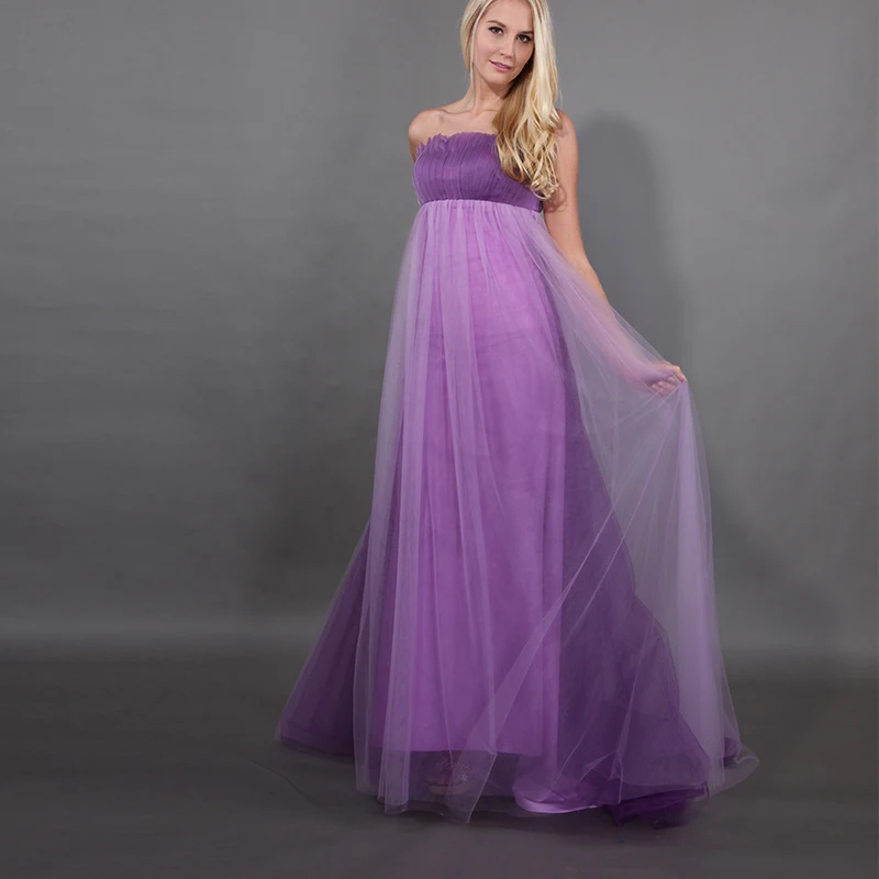 2019 Простые платья для подружек невесты Тюлевое со складками длинное свадебное