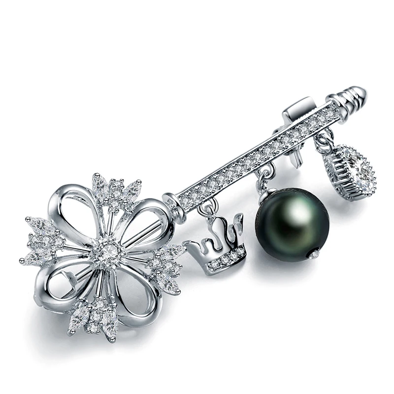 Модная 2018 Милая романтичная женская маленькая брошь в виде костюма с кристаллами