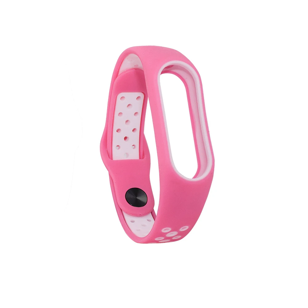 Сменный силиконовый ремешок для Xiaomi mi Band 2 для mi band 2, спортивный ремешок, браслет для Xiao mi Band 2, умный ремешок, аксессуары - Цвет: pink white