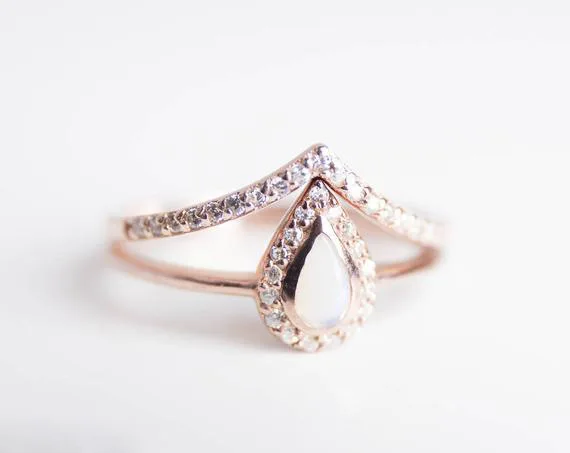 Новый бренд винтажное розовое золото цвет большое яйцо в форме опала цветок