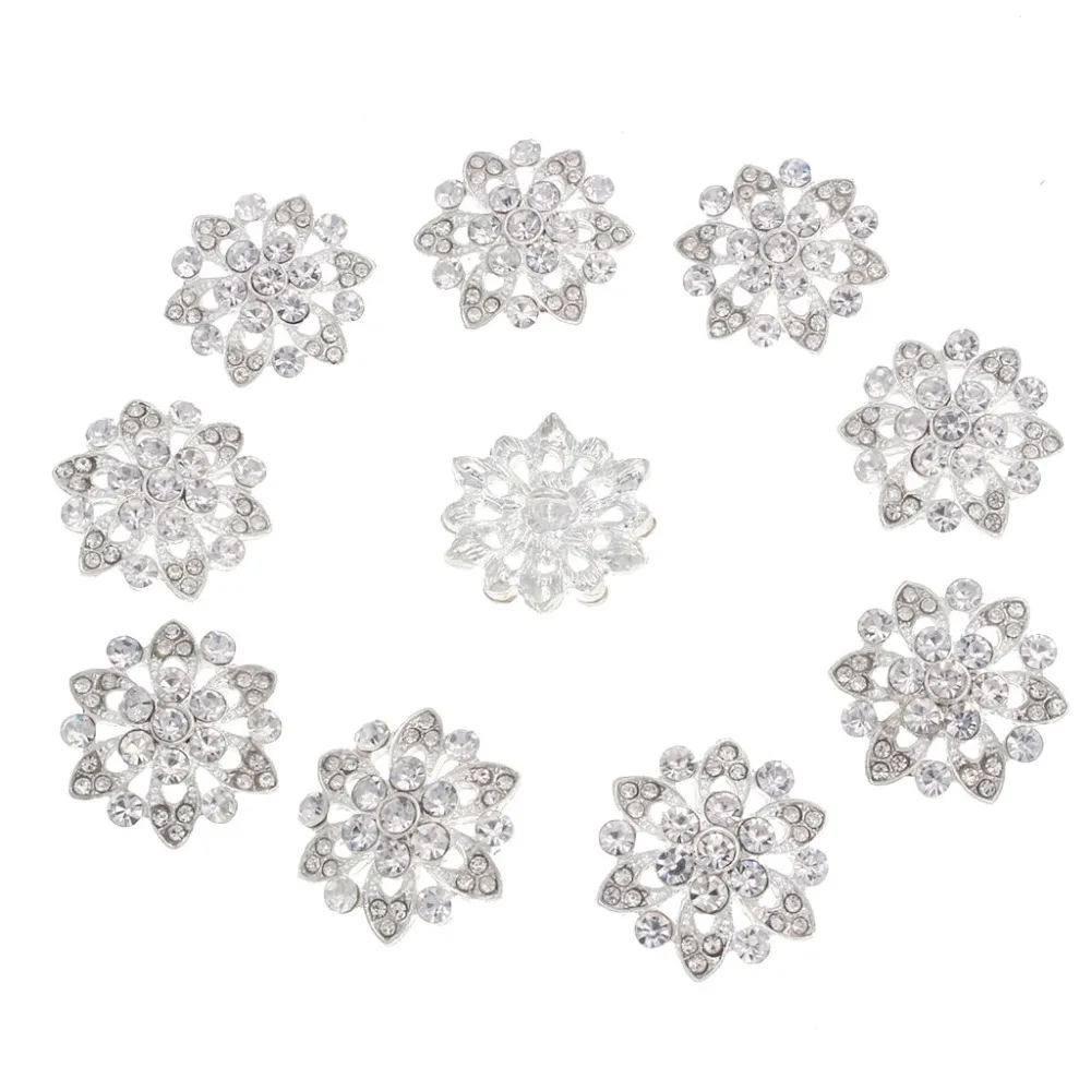 2017 Кристалл Rhinestone Shank Пуговицы сплава DIY Свадебные аксессуары мобильного