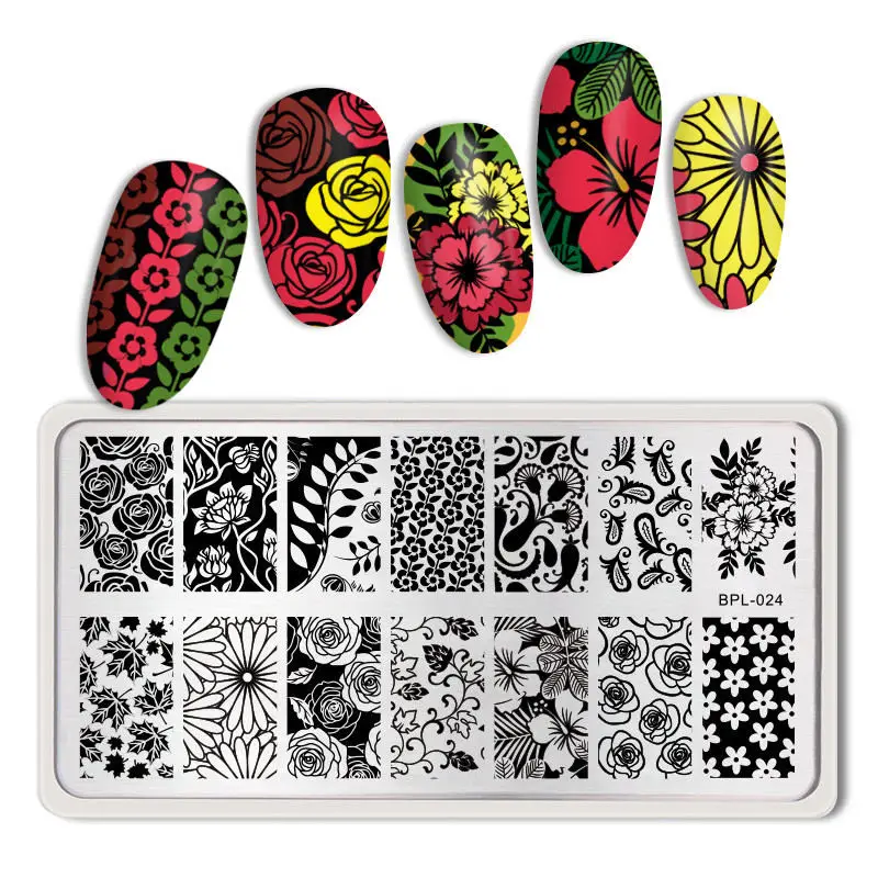 BP-L024 BORN PRETTY Rectangle Nail Stamping Plates Fashion Stainless Nail Art Image Nail Art Image DIY Plate Tools Fashion Power Theme - Цвет: BP-L024