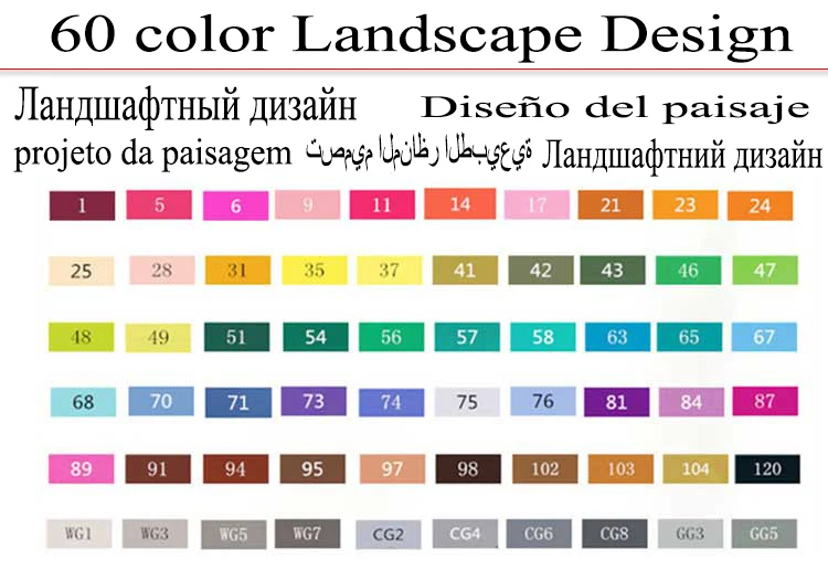 60 landscape design Touchfive двуглавый художественный маркер ручка спиртовая Краска Маркер ручка манга мультфильм Граффити Эскиз Арт маркеры набор дизайнеров - Цвет: 60 landscape design