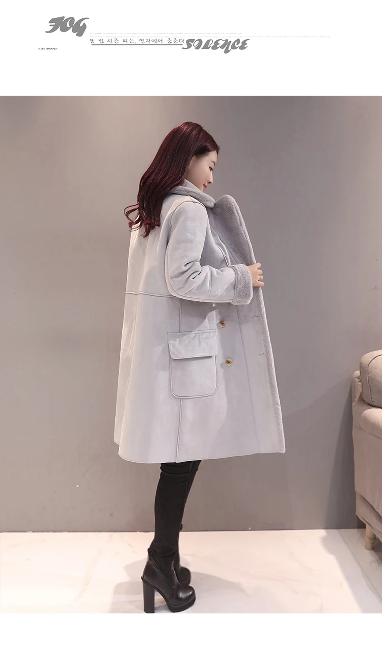 Осень Зима Новое модное клетчатое шерстяное пальто женское длинное свободное - Фото №1