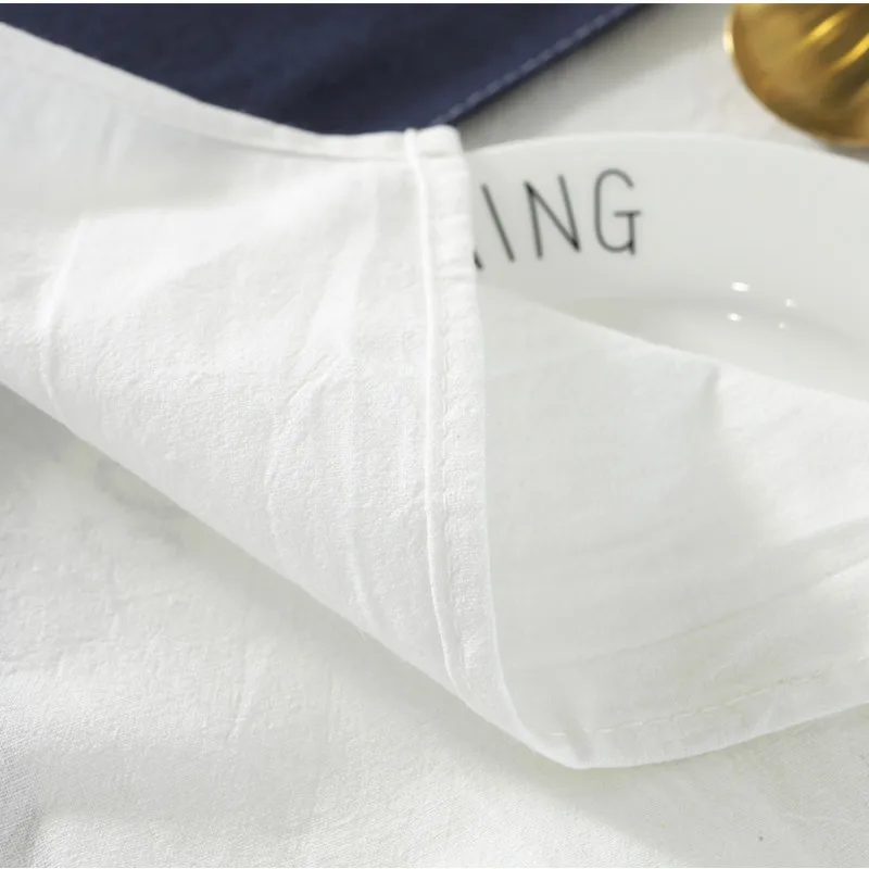 CFen A's Nordic Simple Style Cotton Tablecloth Solid White Quality Table Cover Tea Cloth Kitchen Dining Place Mats 1pc | Дом и сад