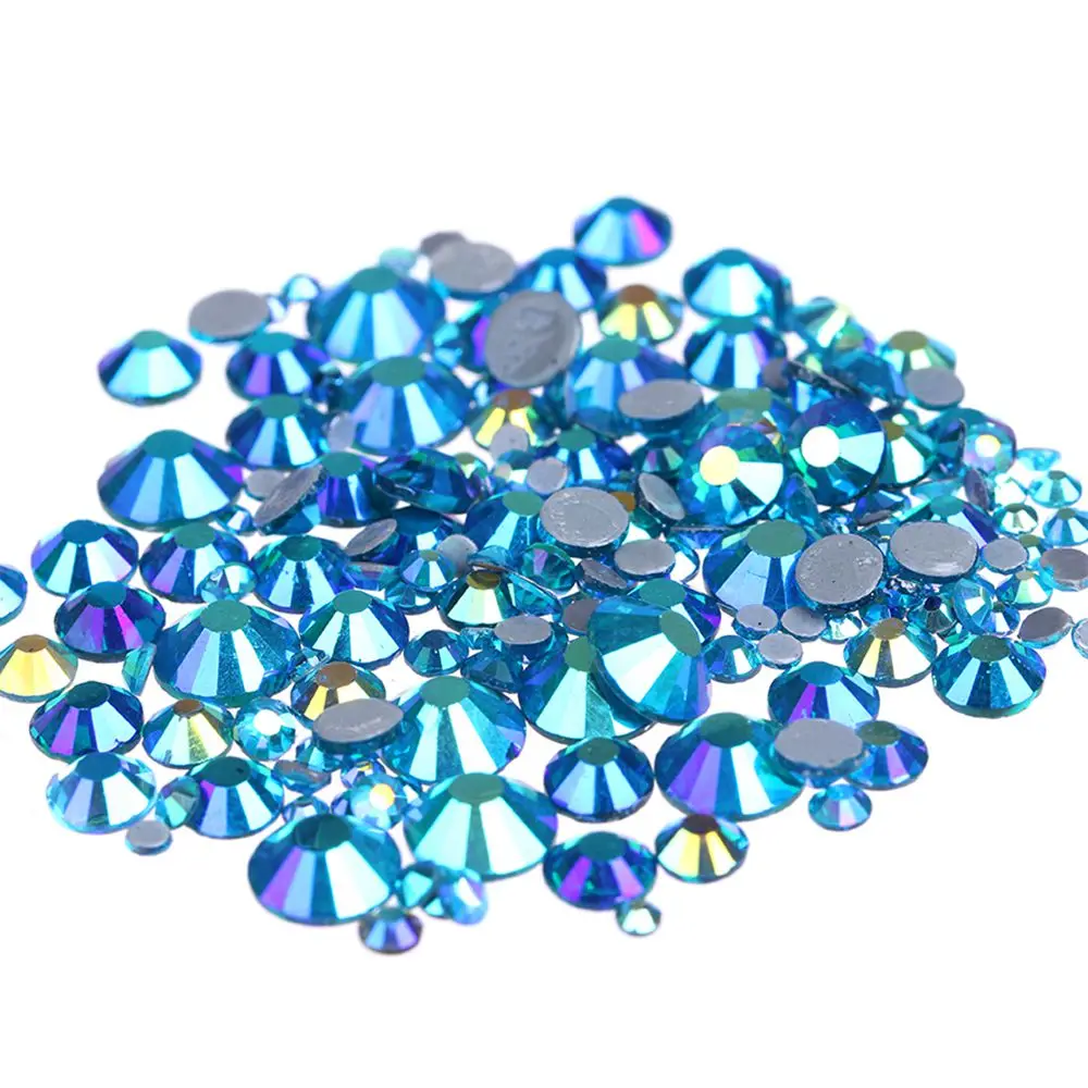 Темно Аквамарин AB Горячая фиксация страз стразы с плоской задней стороной клей