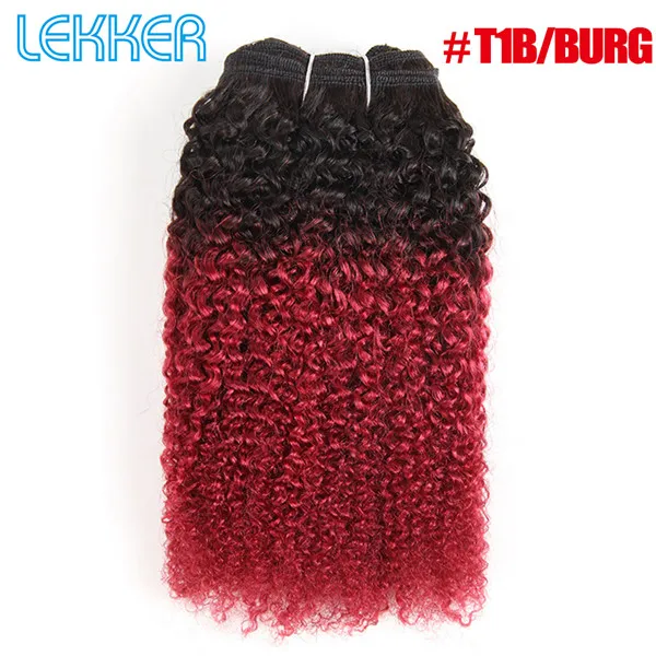 T1B/Burg Lekker, бразильские вплетаемые пряди, Омбре, красный цвет, Омбре, волосы, пряди, афро, Кудрявые, волнистые, человеческие волосы, пряди, Remy человеческие волосы - Цвет волос: T1B/Burg