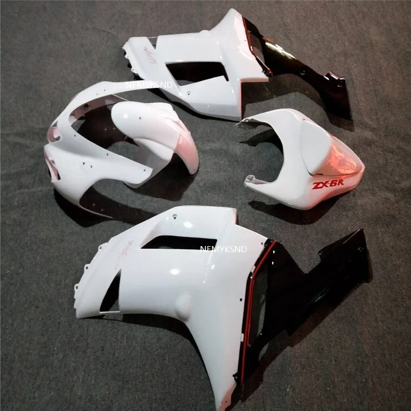 100% обтекатели ABS для Kawasaki NINJA ZX-6R 07-08 Черный Белый 2007 2008 ZX6R 636 07 08 обтекатель