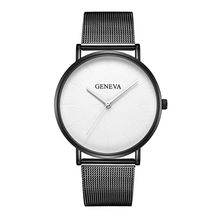 Black White Silver Роскошные брендовые мужские часы, ультра тонкие часы из нержавеющей стали, мужские Кварцевые спортивные часы, повседневные наручные часы, мужские часы, saat - Цвет: Black White Silver
