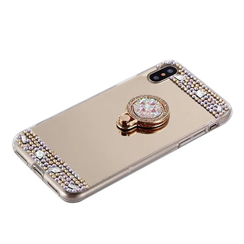 Лучший подарок зеркальный блестящий чехол со стразами для iPhone X XS Max Apple XR 6 6S 7 8 Plus 5