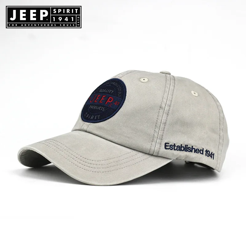 Бренд JEEP SPIRIT, унисекс Кепка, повседневная хлопковая бейсболка, мужская Кепка с надписью в стиле хип-хоп, кепка для папы, Повседневная Уличная бейсболка s - Цвет: Хаки