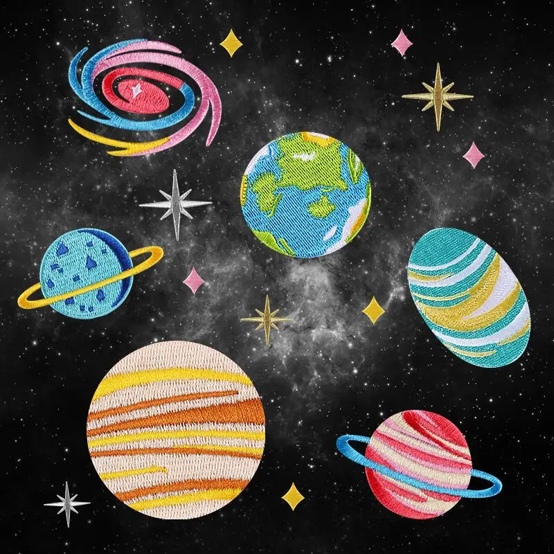 16 шт/Звезда Луна земля патчи для одежды клеящиеся утюгом украшения Аппликации DIY