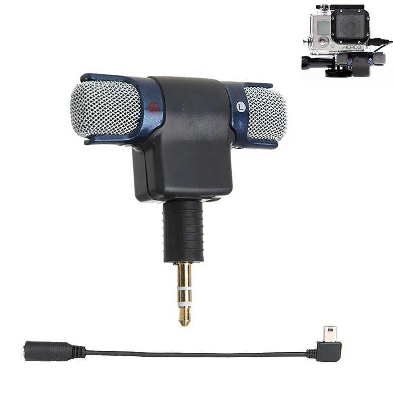 

Wholesale Price Hot Sale 3.5mm Stereo Condenser Microphone for GoPro Hero 3 3+ 4 Mic Cable Adapter