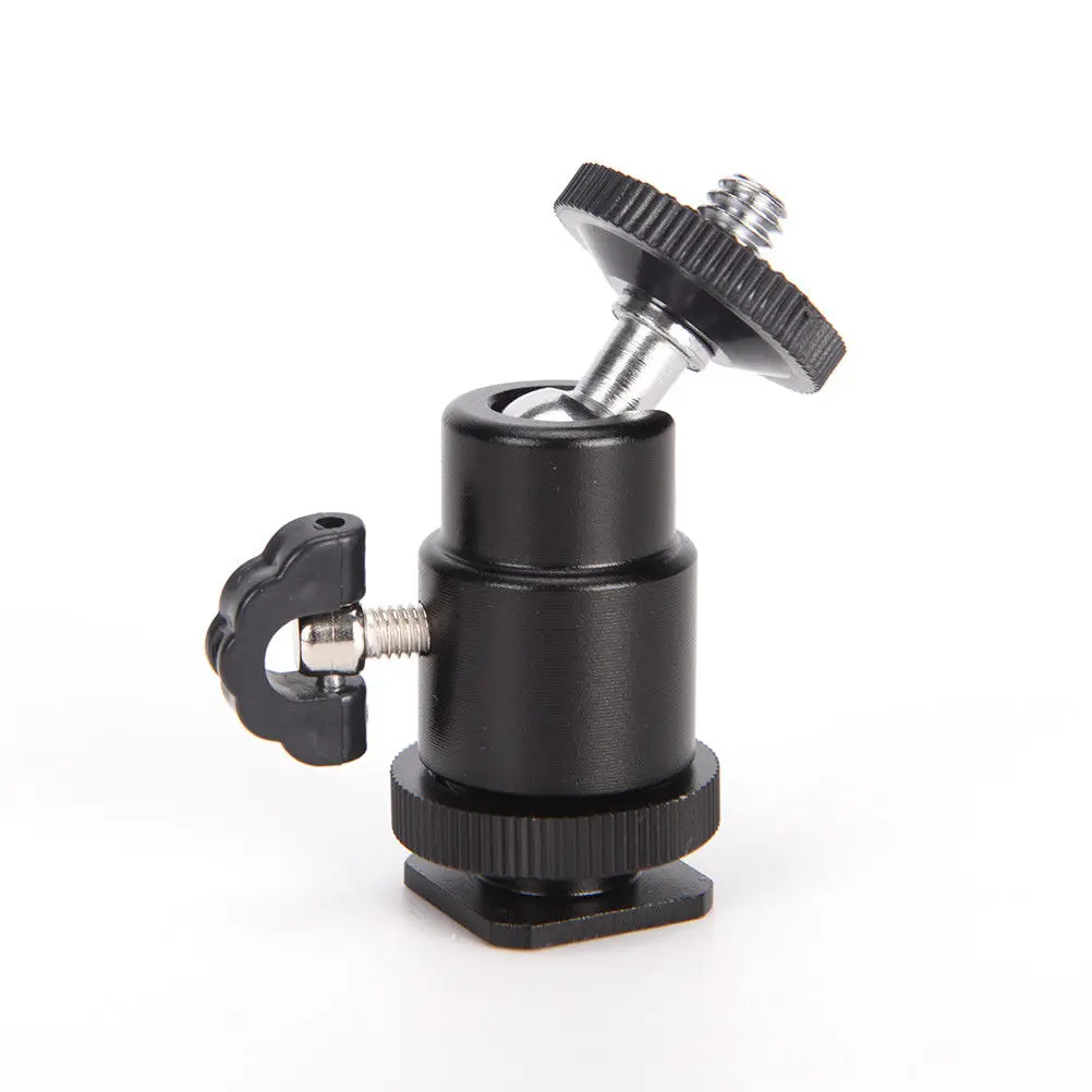 For Camera Tripod LED Light Flash Bracket Holder Mount 1/4 Hot Shoe Adapter Cradle Ball Head with Lock | Электроника