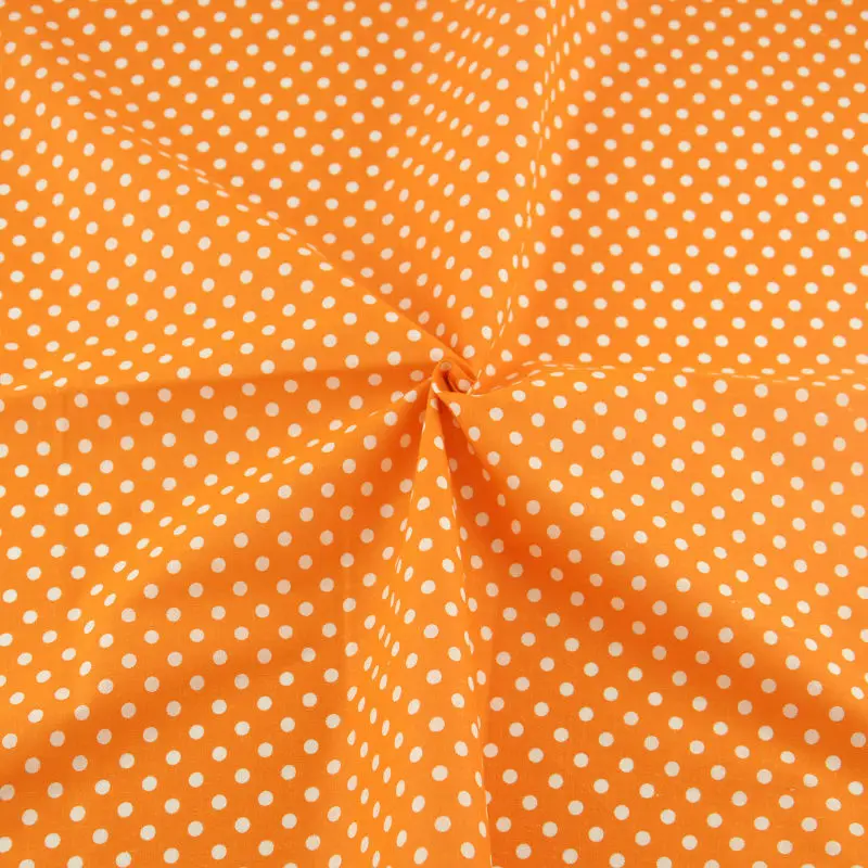 Оранжевый Хлопчатобумажные Ткани Печатных Белый Горошек Конструкции нарезанные
