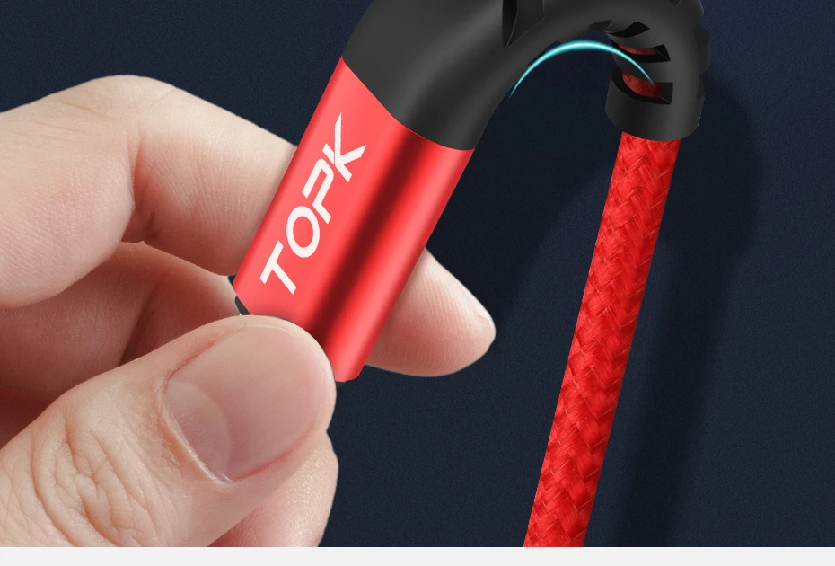 TOPK 3A Quick Charge Тип usb C кабель для Xiaom Redmi Note 7 быстрой зарядки Тип-C кабель для samsung S9 S10 плюс мобильный зарядки