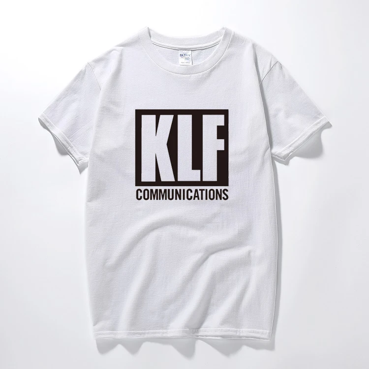 Мужская футболка с буквенным принтом KLF новинка 2018 хлопковая Футболка круглым