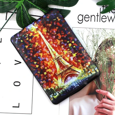 ТПУ мягкий чехол с рисунком чехол для Amazon kindle paperwhite 6 ''читалка защитный чехол с принтом черепа мамдалы+ Защитная пленка для экрана - Цвет: KP TPU you hua ta