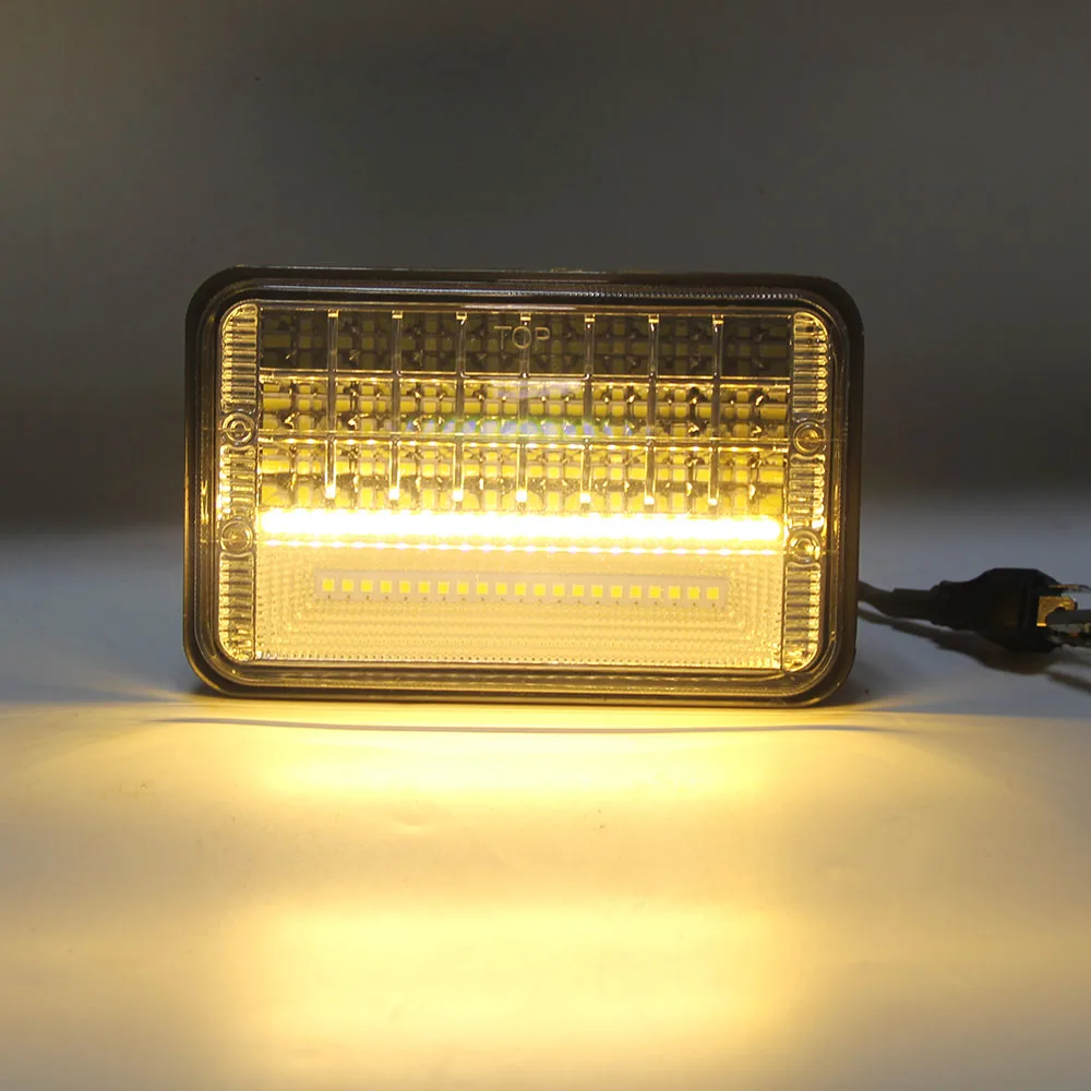 Новейший высокой мощности квадратный Ангел Eyel DRL противотуманный 4X6 светодиодный фара, 24 вольт 4X6 светодиодные фонари для грузовика