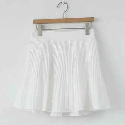 White skirt Летние мини-юбки, женская мода, элегантный дизайн, милая трапециевидная юбка для девочек, черно-белая плиссированная мини-юбка с эластичной резинкой на талии - Цвет: White skirt