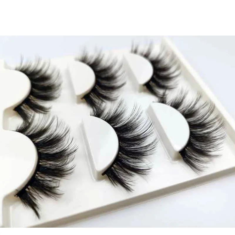 Новинка 2019 3 пары норковых ресниц натуральные накладные ресницы ручной работы 3d