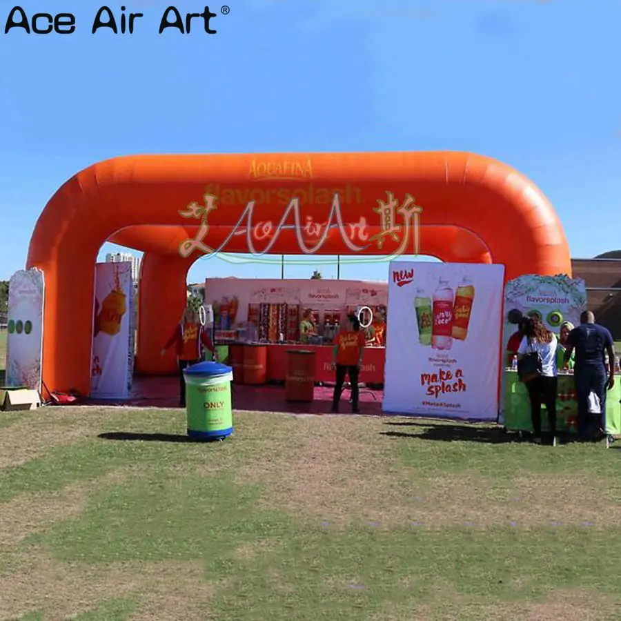 

G9x7.5m Large Custom Printed Square Inflatable Arch Tent Outdoor Orange Gazebo Shade Exhibition Advertising Canopy For Event