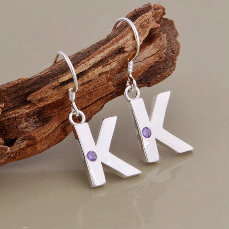 

Модные посеребренные серьги с буквами K для женщин, модные ювелирные серьги/REOITCVS козтцк