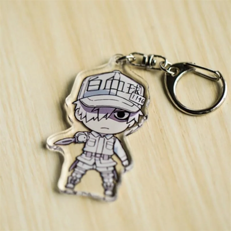 Anime Hataraku Saibou Erythrocyte Platelet Keychain Acrylic Keyring Key chain Pendants