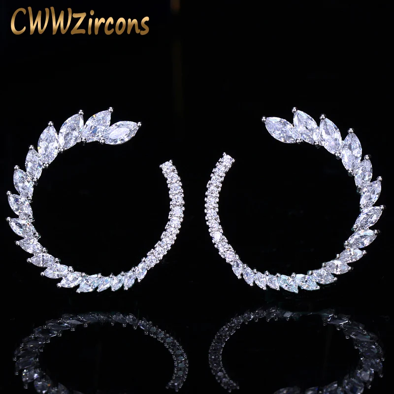 CWWZircons 2020 новые модные брендовые серьги прозрачные круглые с цирконием