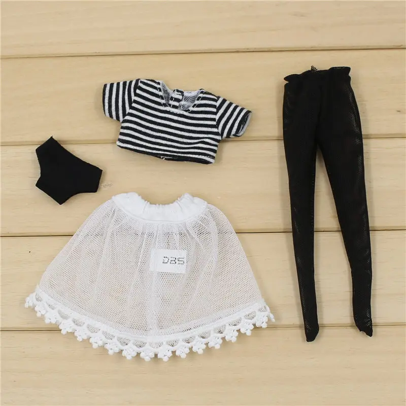 clothes A Icy blyth doll licca классная одежда короткая рубашка черные леггинсы нижнее белье, только одежда без куклы - Цвет: clothes A