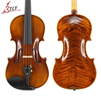 tongling hand craft full size advanced violin oil varnish naturel flamed maple antique violin 44 spruce plate ebony fitted