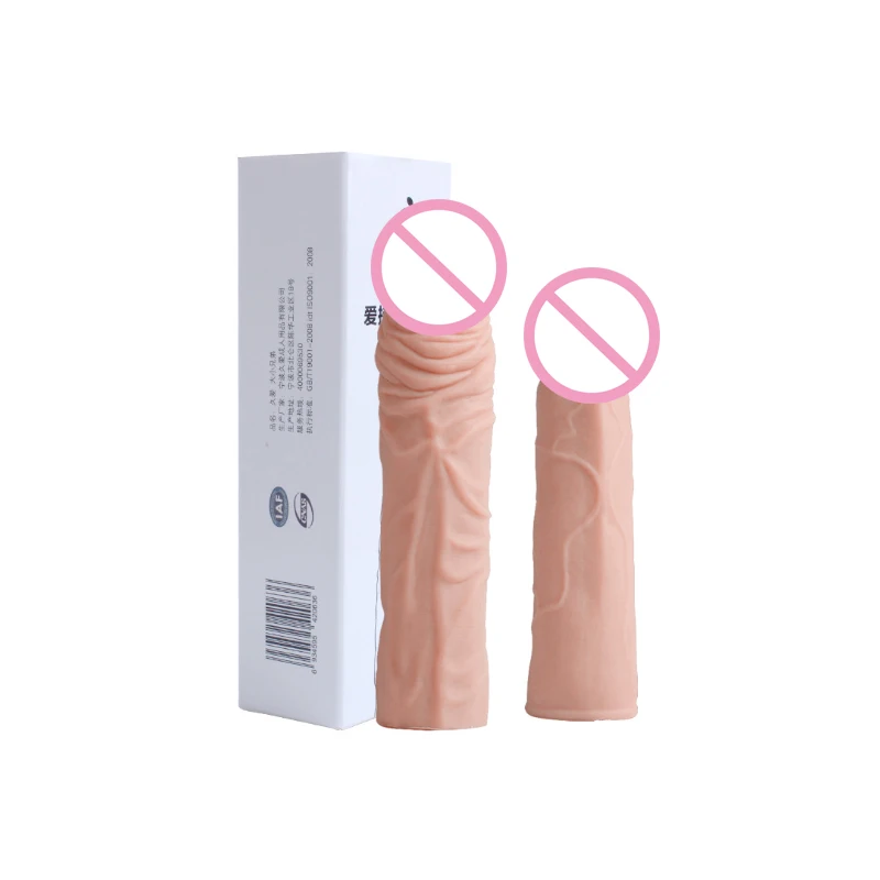 Hot Reusable Full Cover Penis Sleeve Ring Delay Impotence Erection Condoms for Sex Adult games Men woman Lock the sperm ring | Красота и