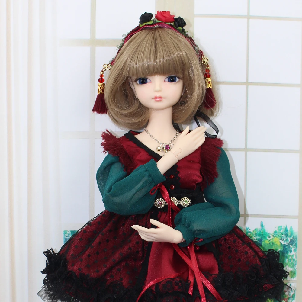 Кукла DBS 1/4 BJD No. С коричневыми волосами для шарнирного тела с макияжем включая