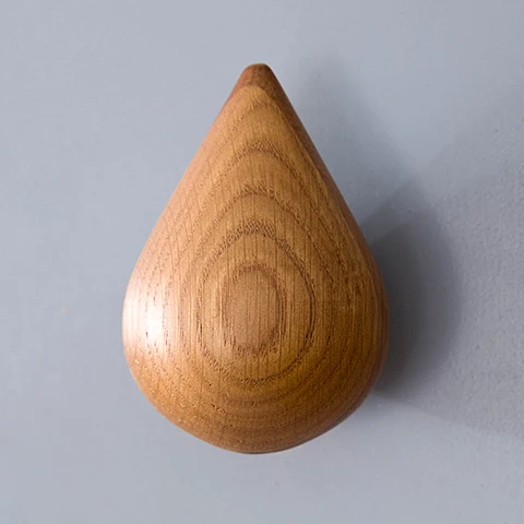 Nordic Water drop 100% Wood Modern Design Wall Door clothes Robe Hook Rack for corridor room bathroom bedding coat Rails | Дом и сад