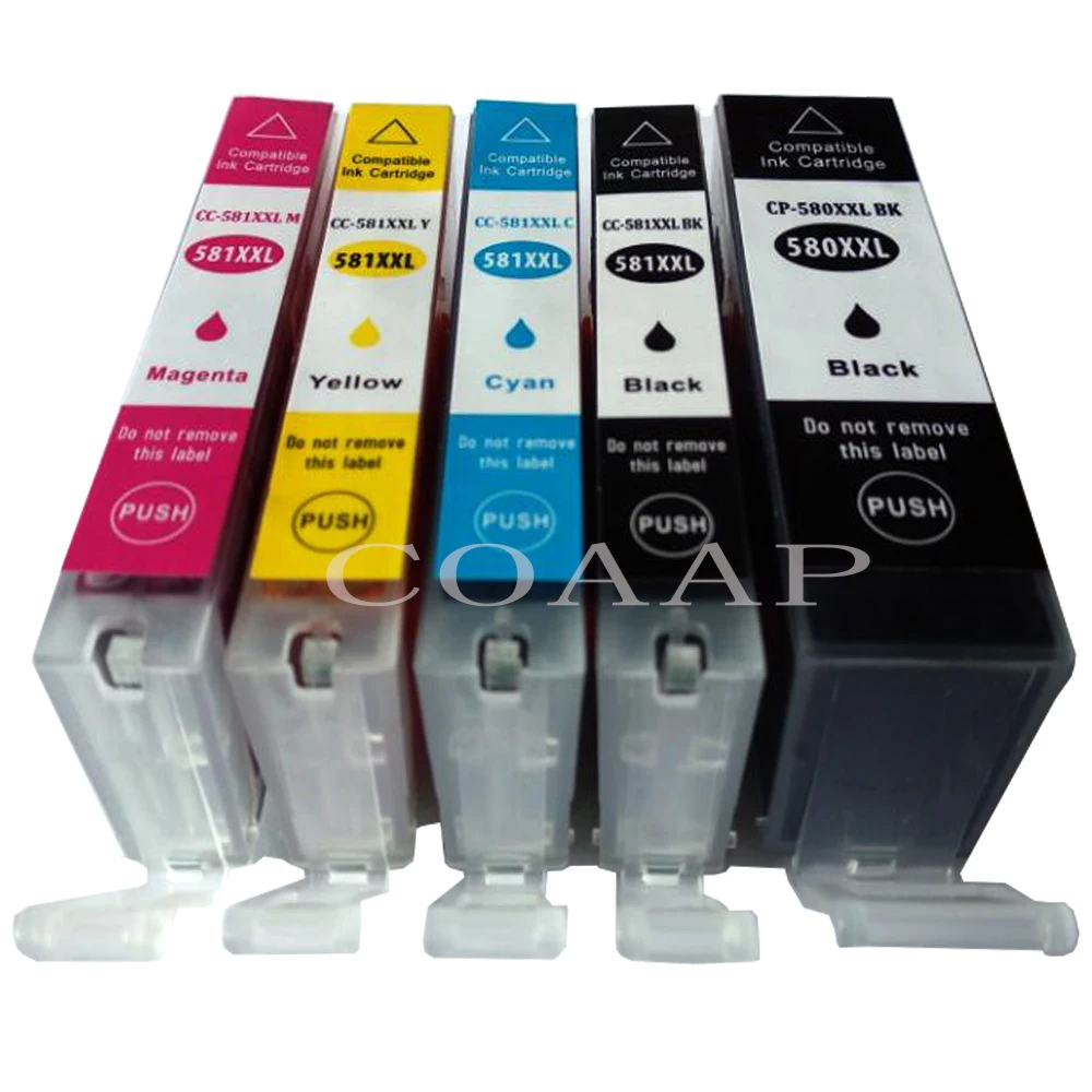 5pk pgi580 cli581 совместимый чернильный картридж для принтера Canon 580 581, подходит для работы с TR7550 TR8550 TS6150 TS6151 TS8150 TS9155 принтер