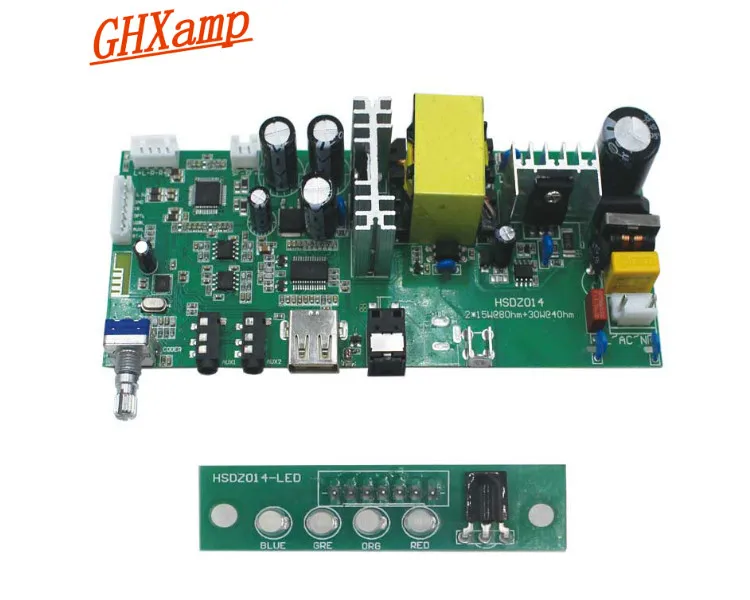 GHXAMP 2,1 сабвуфер Bluetooth усилитель доска(2*15 Вт ВЧ+ 30 Вт бас) Домашний кинотеатр оптического волокна энкодер u-диск AUX AC85V-260V
