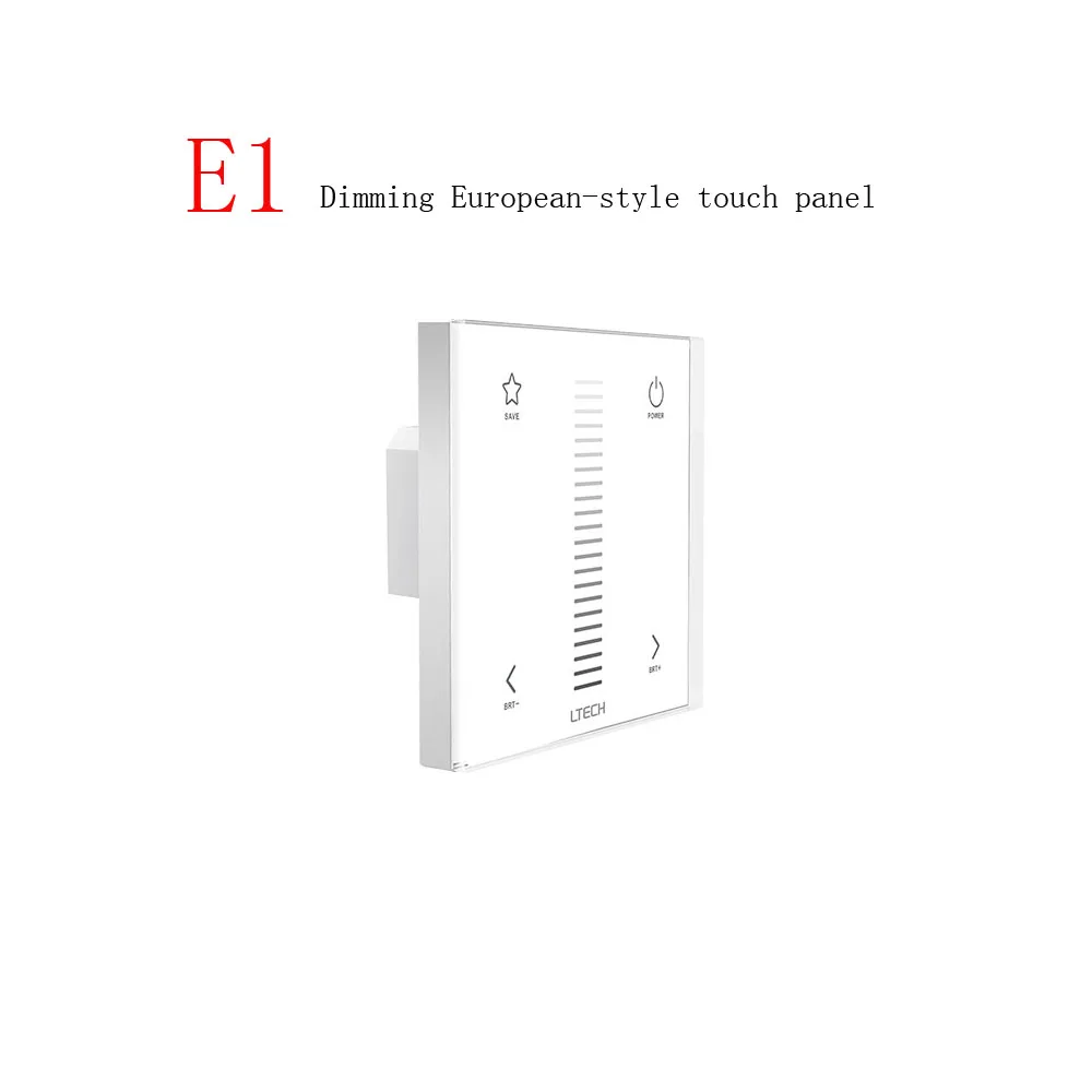 LTECH E1 E1S Dimming/ E2 CT/ E3 E3S RGB Touch Panel Wall Mount Dimmer DC12-24V Input 4A*2CH Output Switch Controller | Лампы и