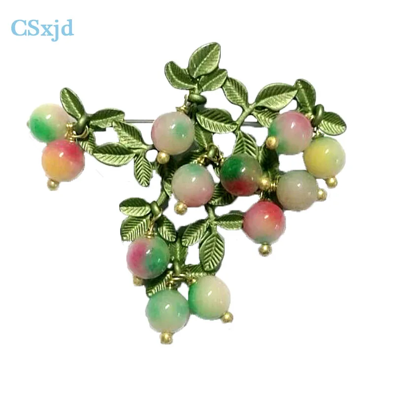 CSxjd 2018 новые зеленые печь Краски Цветной белый камень брошь шарфы пряжки