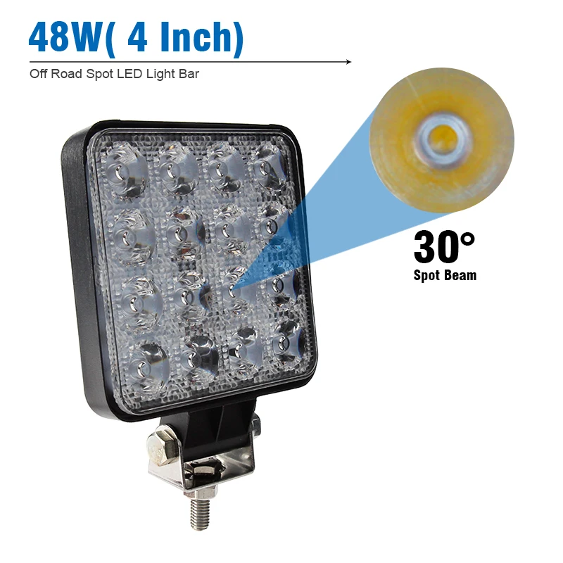 OKEEN рабочий светильник 4,2 дюйма 48W 12 V-24 V LED пятно света/прожектор светодиодный для внедорожный противотуманный фонарь трактор Рабочая лампа для грузовика внедорожный ATV мотоцикла