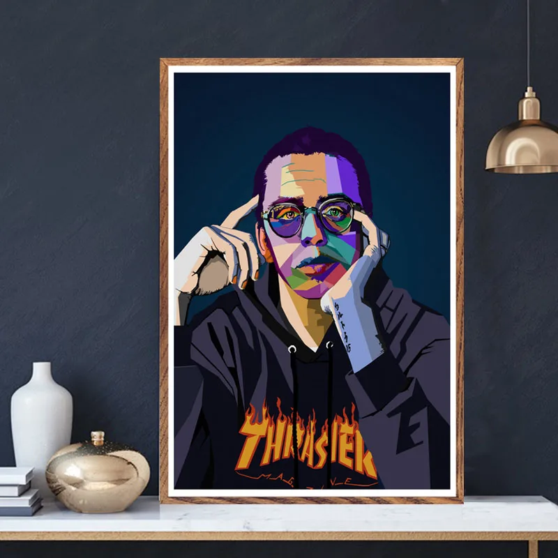 J Cole Drake Kanye West Mac Miller Peep Lil Uzi Vert Rapper художественный постер Картина Настенная картина домашний декор плакаты и печать - Цвет: 0006