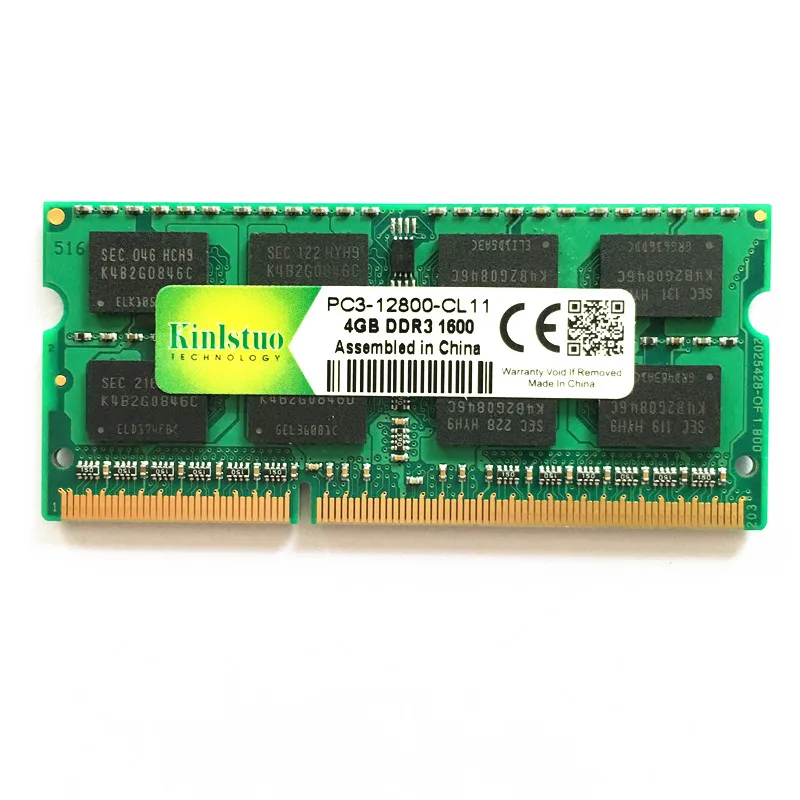 Kinlstuo высокое качество 4 Гб DDR3 SO-DIMM RAMs 1600 МГц PC3-12800s памяти ноутбука 204pin