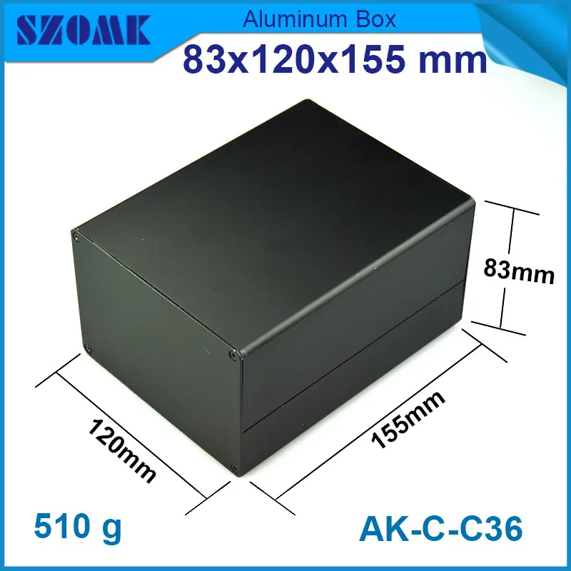 1 шт. черный алюминиевый корпус коробка с порошковым покрытием и анодирование для