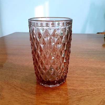 350ml Red C Милая Ретро рельефная стеклянная чашка Бытовая утолщенная термостойкая чайная чашка большая креативная чашка для сока - Цвет: 350ml Red C