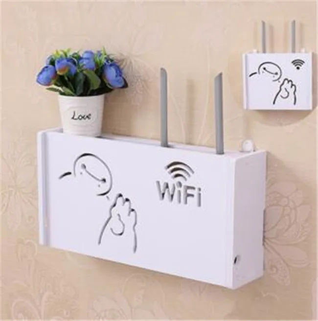 Многоцветный Беспроводной Wi-Fi роутер коробка для хранения настенная полка подвесная штепсельная плата кронштейн кабельные коробки деревянный-пластиковый домашний декор коробка для роутера - Цвет: Многоцветный
