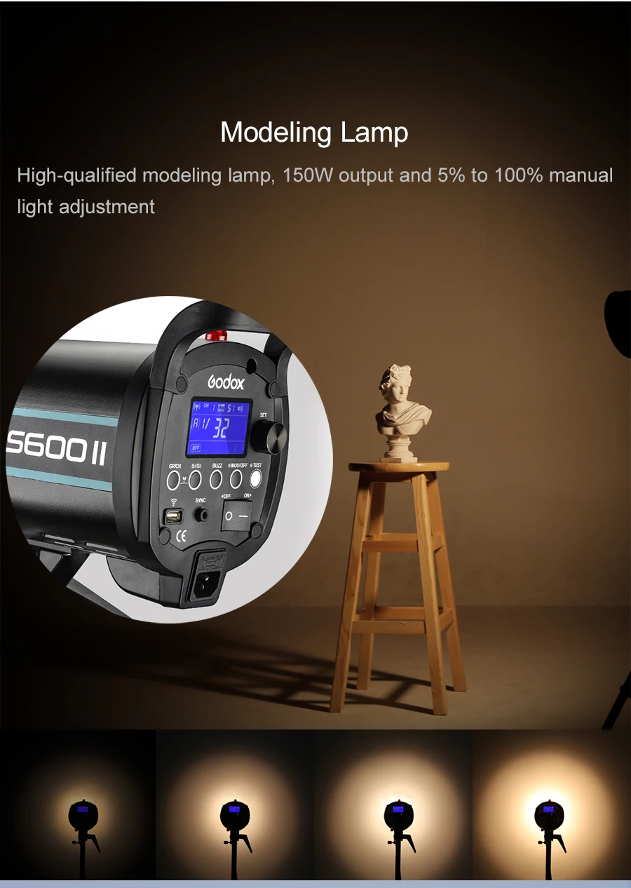 Профессиональный студийный стробоскоп Godox QS600II QS600II 600Ws GN76, встроенная беспроводная система Godox 2,4G X, обеспечивает творческую съемку
