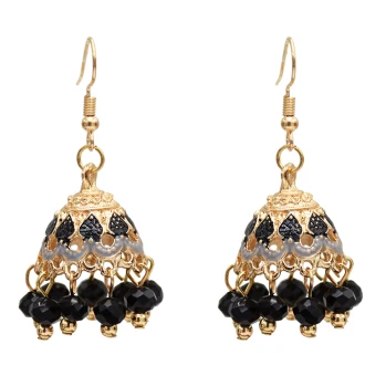 5083 bk Этнические серьги Jhumka для Для женщин из индийской смолы из бисера с бахромой, с кисточками серьги афганских пакист Египет Свадебные Pendientes - Окраска металла: 5083 bk