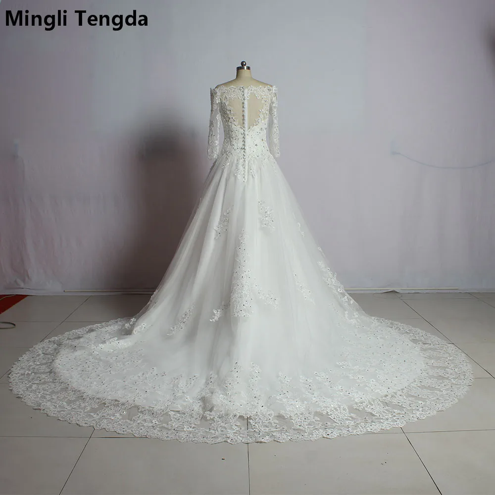 Mingli Tengda Роскошные свадебные платья с рукавом 3/4 сексуальное платье невесты